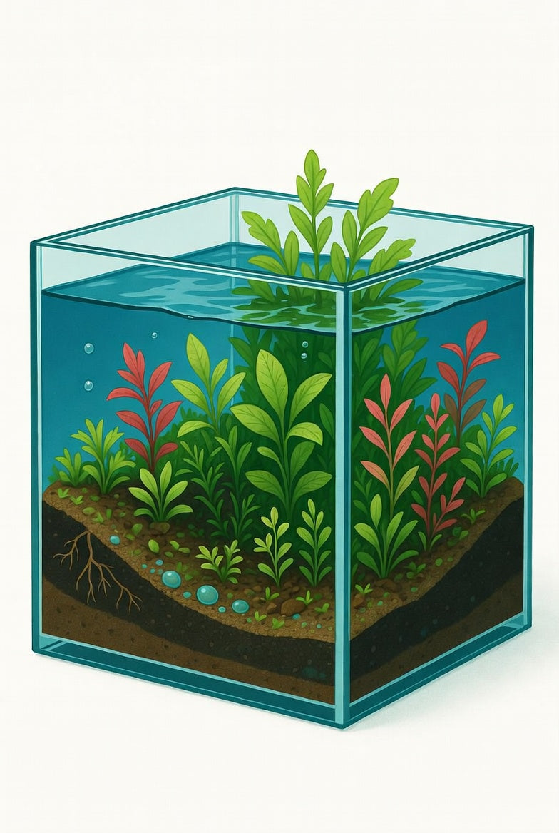aquarium with soil